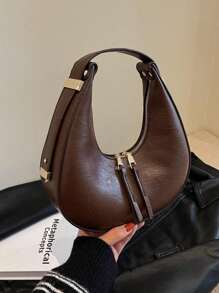 Bolso Suave Texturizado Para Mujer, Nuevo Bolso De Bola De Masa Para Mujer, Bolso De Media Luna De Axila, Bolso De Hombro, Bolso De Viajero De Gran Capacidad, Bolso