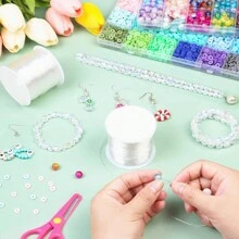 1-2入組diy水晶彈性繩編織線,彈性手鍊繩,2捲彈性絲線,長度約100碼,供黏土珠子手鍊、種子珠鍊等珠寶製作使用 (0.7毫米,2捲水晶彈性繩),1捲手鍊編織線0.7毫米,0.4毫米無彈性編織線,1捲白色多股扁彈性穿珠線,附有隨機顏色小剪刀,1捲白色珠寶線,適用於手鍊製作、珠寶編織繩結,節日禮物(多種選擇) - 無色 - 查看 6