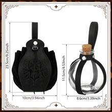 5入組中世紀腰帶文藝復興配件維京皮革腰包,臂甲匕首套,药瓶,肩部護甲,手環,胸針,瓶