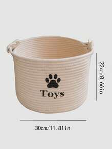 1pc Woven Basket For Pet Supplies And Home Storage, Organizer For Clothes, Toys And Accessories