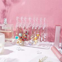 1 套迷你耳環架,懸掛式壓克力耳環架,衣架式耳環收納展示架,懸掛式珠寶收納架珠寶展示吊掛式收納架項鍊耳環展示架迷你家居娃娃屋裝飾 - 白色 - 查看 2