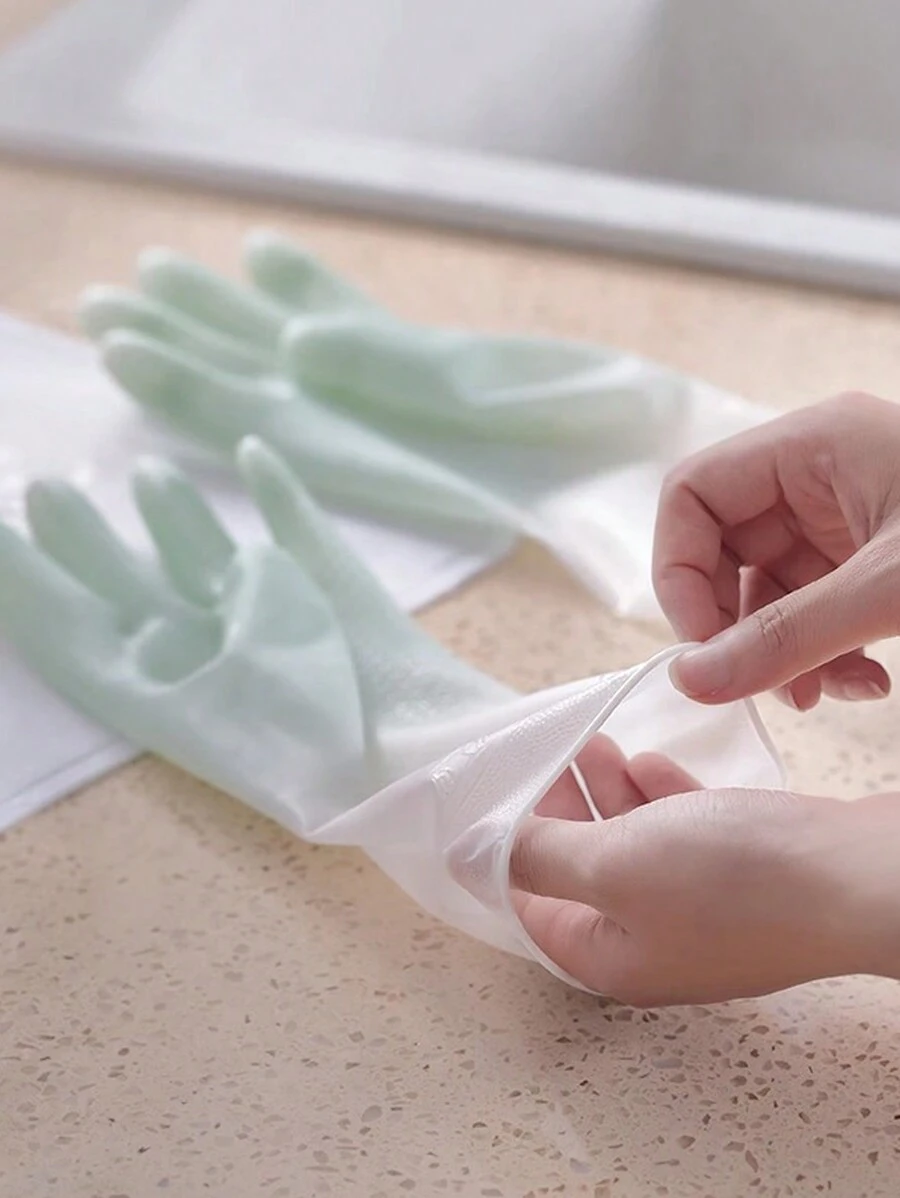 1 双耐磨家用清洁手套，适用于厨房洗碗、家务、园艺、洗衣、清洁工具、返校用品、厨房、厨房用品、清洁、厨房毛巾、厨房、浴室、家居、家居用品