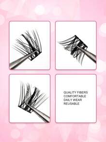 Asiteo 120pcs D-Curl Lengthening Individual Lashes, 8-16mm Thickness, Fluffy & Soft, DIY Eyelash Extension, Lash Clusters, Individual False Eyelashes - Black - View 3