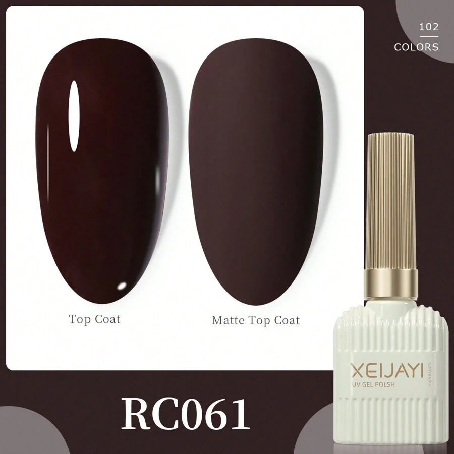 XEIJAYI 1 Bottle 4-Season Gel Nail Polish, 102 Color Options, Suitable For Nail Decoration, Nail Art, DIY Nail Salon, Great Gift For Women - 摩卡棕 - 查看 1