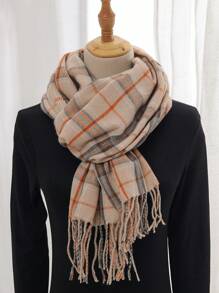 1pc Versatile Multi Color Plaid Pattern Warm Casual Scarf For Autumn/winter - Multicolor - View 1