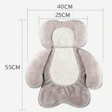 1pc New Style Winter Baby Stroller Seat Cushion, Plush Sleeping Pad For Infants & Toddlers, Children's Chair & Pushchair Pad For Outdoor - Grey - View 5