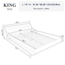 Allewie Full/Queen/King Size LED Platform Bed Frame With Adjustable Headboard, No Box Spring Need, Easy Assembly, Faux Leather In Black/Grey/White And Black * Bed Frame Queen Queen Bed Frame Bed Frame Full Full Size Bed Frame King Size Bed Frame Twin Bed Frame Room Decor Home Decor Christmas Decor Bedroom Decor Valentine Day Decor Storage Living Room Decor Furniture House Decor - 黑色 - 查看 6