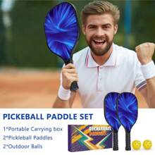 ENERFACE Pickleball Paddles,USAPA Approved Beautiful Pickleball Rackets Set,Wood/Fiberglass Surface Pickleballs Set with Pickleball Racket,Pickle Ball Paddles for Beginners & Pros