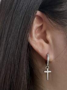 1PC Fashion New Cross Couple Earrings Christmas Valentine'S Day Thanksgiving Gift - Cross - View 2