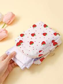 水果图案印花卫生巾收纳袋可重复使用卫生巾袋经期袋卫生袋适用于大学宿舍旅行浴室学校