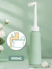 1 peça, Assento de bidê portátil de 500ml, Pulverizador de bidê de mão portátil para viagem com bocal ajustável de 14 furos, adequado para uso ao ar livre e em viagens