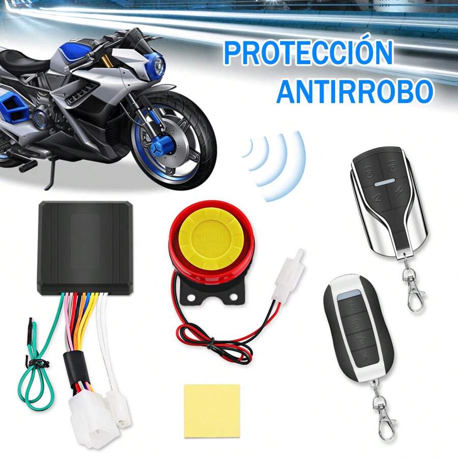 Alarma Antirrobo P/moto Encendido A Distancia Control Remoto - Negro - Ver 1