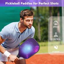 ENERFACE Pickleball Paddles,USAPA Approved Beautiful Pickleball Rackets Set,Wood/Fiberglass Surface Pickleballs Set with Pickleball Racket,Pickle Ball Paddles for Beginners & Pros - Màu tím - Xem 2