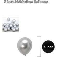 50PCS Silver Chrome Metallic Balloons 5 inch Helium Balloons Thick Latex Silver Arch  for Birthday Party Decorations Baby Shower Bridal Shower Wedding Engagement Anniversary Christmas Festival - Silver - View 2