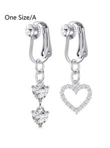 CIZME 1套裝的2女士們假肚臍環假肚臍指甲片夾在肚臍圓環銀 - 銀色 - 查看 7