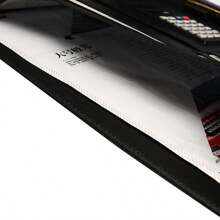 黑色高級素皮公文包帶拉鍊,一體式智能保護套,適用於10.1英寸平板電腦,設有演示孔、計算機、存卡槽和筆記本 - 黑色 - 查看 2