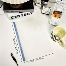 10pcs Water Drop Shaped A4 Size Clear Document Folder With Ring Binder And Translucent Interleaf Strip, Stationery Tool For School, Office File Organization, Colorful - Transparent Green - View 2