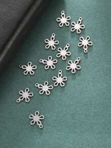 5入組不鏽鋼荷花、三葉草、花形吊墜,適用於項鍊、手鍊、耳環自製批發