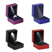 Caja Estuche Para Anillo De Compromiso Con Luz Led - Negro - Ver 8