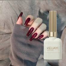 XEIJAYI 1瓶15毫升果冻水晶凝胶指甲油，半透明酒红色，带有透明冰晶效果 - 可卸除UV/LED灯 - 非常适合DIY美甲，送给女性的礼物 - 酒紅色 - 查看 3