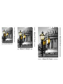 3 件套現代建築牆藝術繪畫艾菲爾鐵塔大地標旅行海報帆布印刷黑白黃色圖片適合客廳、臥室、宿舍、辦公室、家居裝飾 - 杏色 - 查看 3