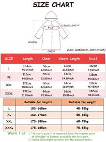 1pc Black Long Hooded Rain Poncho, Waterproof Jacket For Outdoor Activities Like Travel, Hiking, Fishing, Climbing - Black - View 3