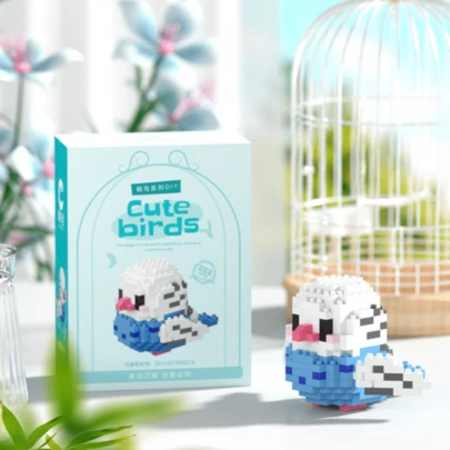 積木玩具,印有鳥/老虎圖案