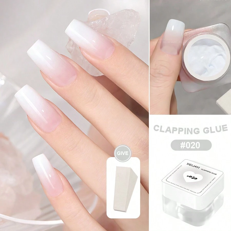 XEIJAYI 1 Color 8g Pat Painting Gel Nail Polish With 1pc Sponge Gradient Semi Permanent Soak Off UV LED Nail Art Gel Varnishes For Nails - White - View 1