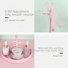 1pc Desktop Led Makeup Mirror With Lights, Detachable & Usb Chargeable & Foldable, Suitable For Students And Dormitory - Multicolor - View 11