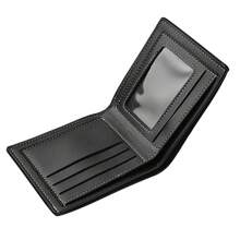 1pc Multicolor Fashionable Men's Wallet, Casual Bifold Short Horizontal Style Men's Leather Card Case, Personalized Wallet - Black - View 9