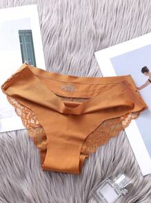 女士6入組無縫冰絲蕾絲性感透明褲襠三角褲 - 彩色 - 查看 5