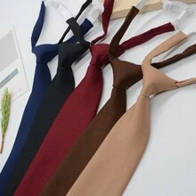 1 件兒童學院風格領帶,手工校服領帶,無結短學生領帶 - 藏蓝色 - 查看 3