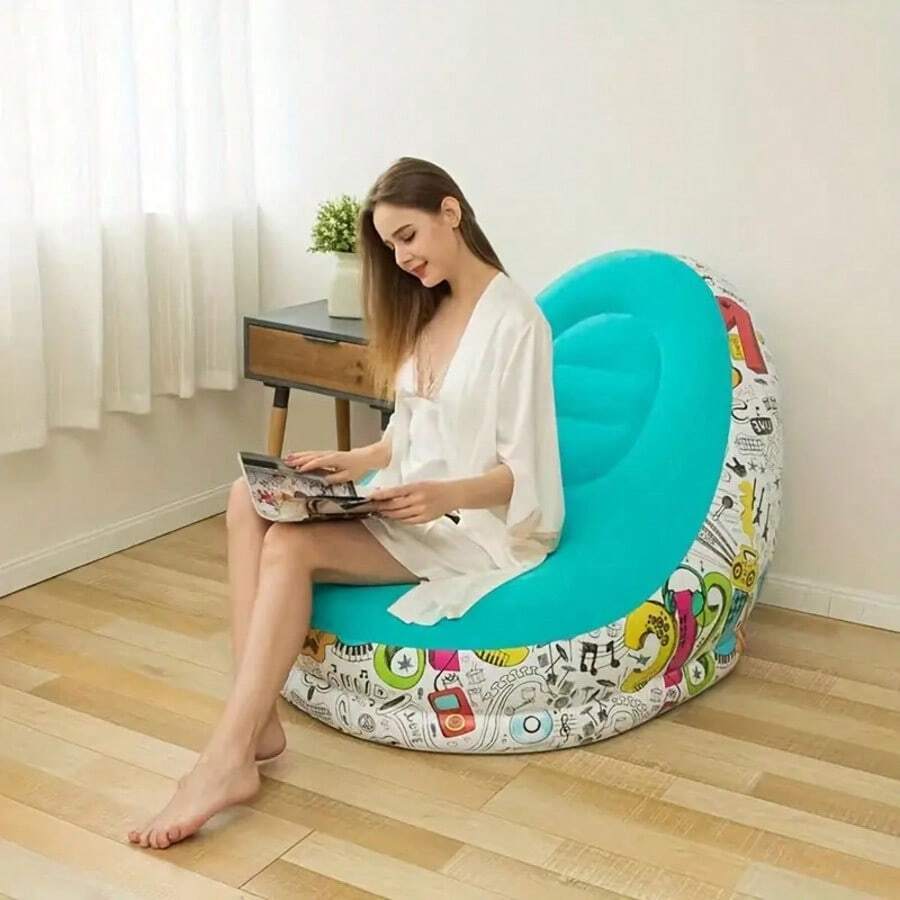 sillon infable con descansa pies. sillon para descansar - Azul - Ver 1