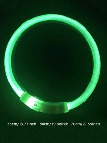 Usb可充電led寵物項圈,發光狗項鍊適用於兒童防丟及閃爍的小狗項圈 - 綠色 - 查看 2