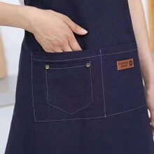 Mandiles Cocina Delantal Chef Barberia Multiusos Unisex - Negro - Ver 3