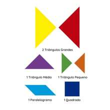 Tangram Jogo Madeira Educativo Escolar Pedagógico Montessori - colorido - Visão 5