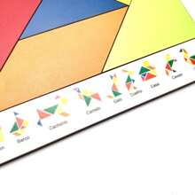 Tangram Jogo Madeira Educativo Escolar Pedagógico Montessori - colorido - Visão 3