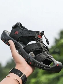 Men'S Fashionable Breathable Outdoor Closed Toe Sandals - Black - View 2