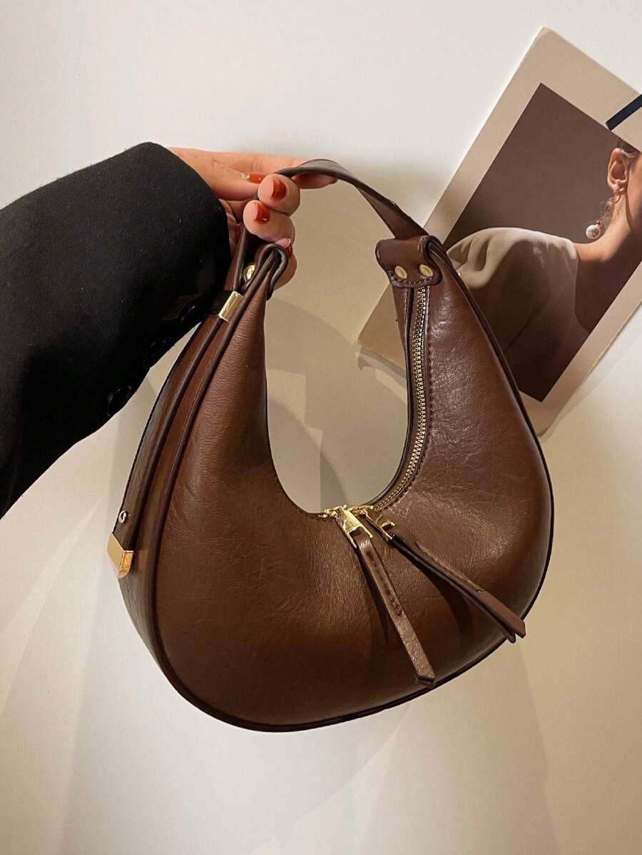 Bolso Suave Texturizado Para Mujer, Nuevo Bolso De Bola De Masa Para Mujer, Bolso De Media Luna De Axila, Bolso De Hombro, Bolso De Viajero De Gran Capacidad, Bolso