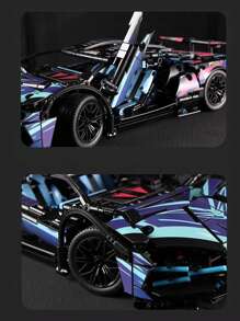 1入組1:14靜態科技模型賽車diy積木組,禮盒包裝,適用於展示 - 彩色 - 查看 6