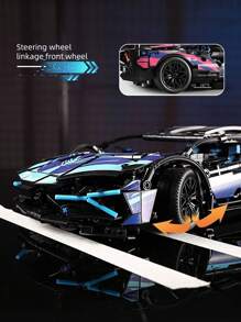 1入組1:14靜態科技模型賽車diy積木組,禮盒包裝,適用於展示 - 彩色 - 查看 3