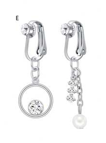 CIZME 1套裝的2女士們假肚臍環假肚臍指甲片夾在肚臍圓環銀 - 銀色 - 查看 14