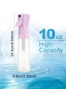 1pc 300ml (10.1 Oz) Continuous Mist Sprayer, Ultra Fine Continuous Water Mist Bottle For Hairstyling, Cleaning, Plants, Misting And Skin Care, Purple, & New Year