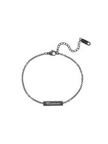 1 件定制雕刻空心柱状名字手链，送给女朋友的个性化文字手链，送给他的情侣手链礼物，圣诞节礼物，母亲节礼物 - 黑色 - 查看 8