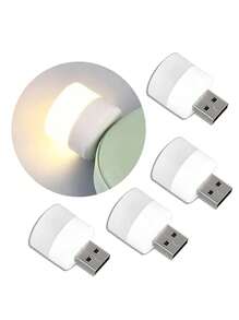 6入組微型usb夜燈,溫暖白光保護眼睛,適合閱讀書籍,usb插頭可插在電腦或行動電源上充電,led夜燈 - 暖色 - 查看 5