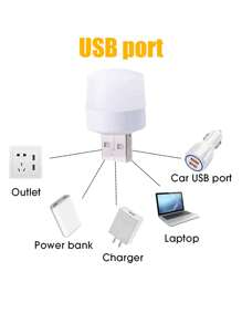 6入組微型usb夜燈,溫暖白光保護眼睛,適合閱讀書籍,usb插頭可插在電腦或行動電源上充電,led夜燈 - 暖色 - 查看 9