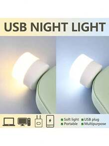 6入組微型usb夜燈,溫暖白光保護眼睛,適合閱讀書籍,usb插頭可插在電腦或行動電源上充電,led夜燈 - 暖色 - 查看 7