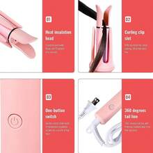 Rizador De Pelo Automatico, 32mm Tenacillas, 4 Ajustes De Temperatura Iones Negativos Modelador De Cabello, para Todo Tipo De Cabello - Multicolor - Ver 3