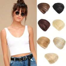 Synthetic Wig Air Bangs Women Natural Short Brown Blond Black Wig Fringe Extension - Ginger - View 1