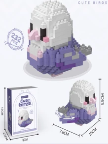 积木玩具-生动的凤凰形紫色小鸟房间装饰 - 彩色 - 查看 2